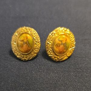 Elegant Vintage Earrings, Courting Woman, Part Of The 'Courting Couple' Images